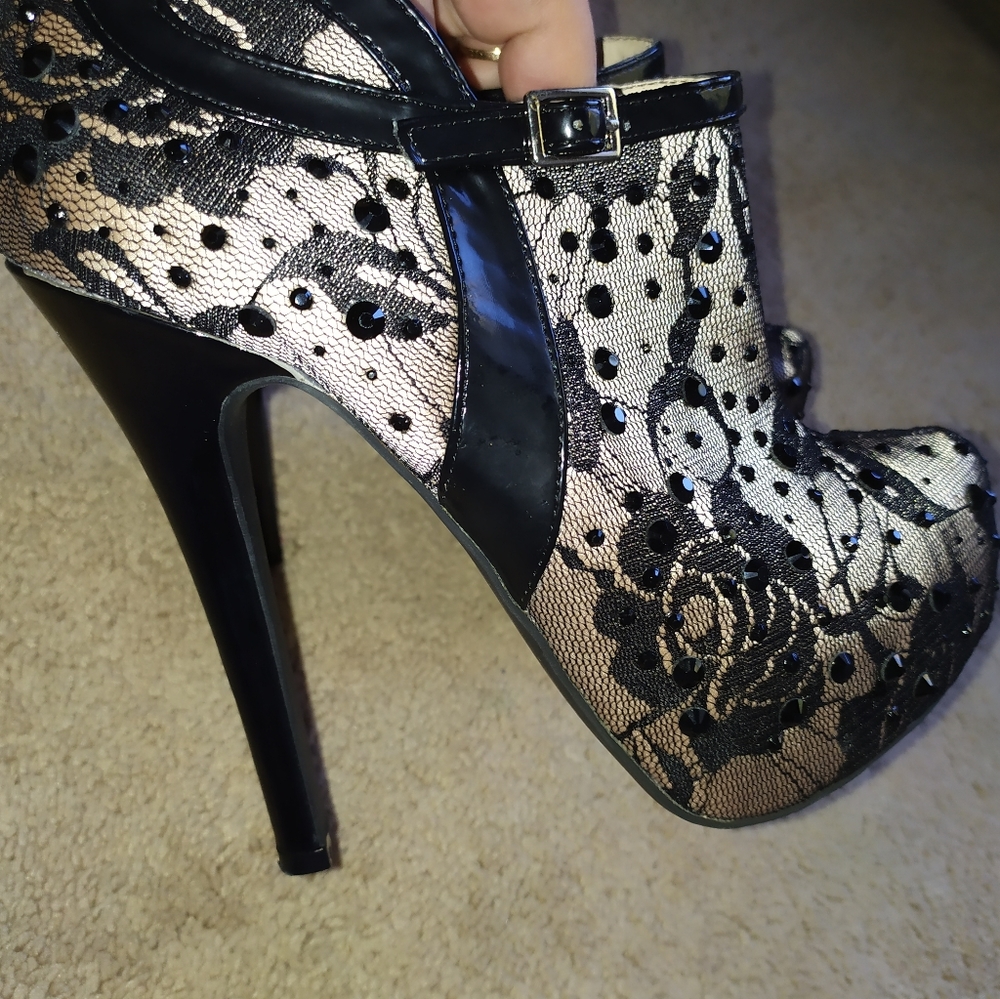Eva & Zoe Heels Black Ankle Boots Papeete size 7 - Picture 5 of 6